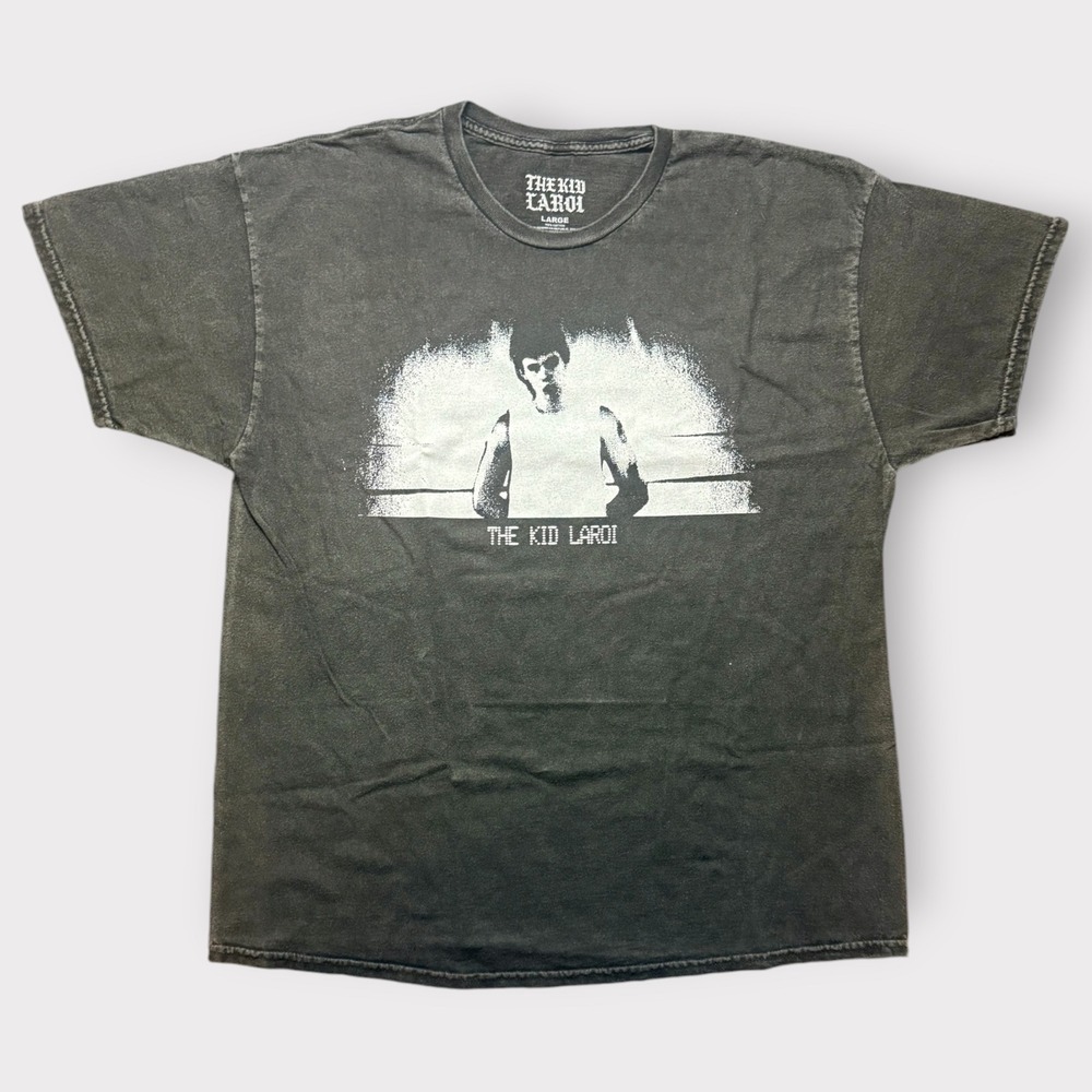 The Kid LAROI Graphic T-Shirt Mens Large Charcoal Gray Washed Tour Merch Cotton